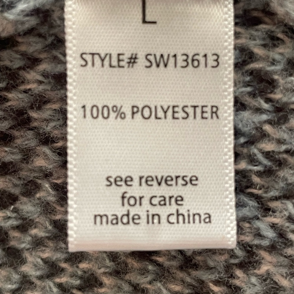 Active USA Women's Long Sleeve Gray Southwest Aztec Print Cardigan Sweater sz L - Picture 8 of 9
